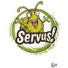 Snail with arms waves: Servus!