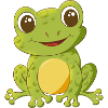 niedlich lächelnder Comic Frosch
