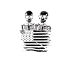 Skeleton American flag design