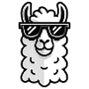 Cool llama with sunglasses