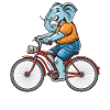 ÉLÉPHANT DE BICYCLETTE
