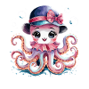 Niedlicher Oktopus mit Hut