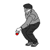 Petanque Player Left-Handed