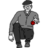 Petanque Player Left-Handed