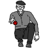 Petanque Player Right-Handed