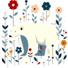 Floral polar bear