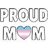 Proud mom trans flag heart