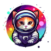 Space Cat - Abstract Style