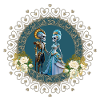 Das niedliche Skelett-Pärchen im Gothic-Stil