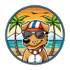 Norwegian Hound Dunker Dog Breed Cartoon Beach