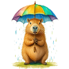 Capybara avec parapluie