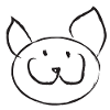 Lustiges Katzengesicht Zeichnung