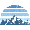 Layered Mountain Sunset Silhouette
