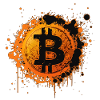 Bitcoin Splatter Graffiti Orange