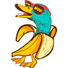 Goose in banana costume