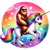 Orang-Utan auf Regenbogen-Einhorn