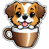 Cute dog in coffee cup