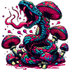 Serpent psychédélique aux champignons