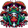 Frog with toadstool