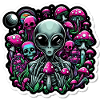 Alien psychédélique aux champignons