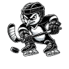 Lustiger Pinguin spielt Eishockey Hockeyspieler 