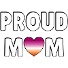 Proud mom lesbian flag heart