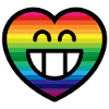 Emoticon Rainbow Grin Heart