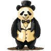 Cute panda in tailcoat
