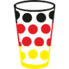 Dubbeglas schwarz rot gold