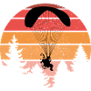 Sunset Paragliding Silhouette Design
