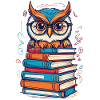 Books Owl Cute Book Illustration Bookworm