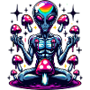 Alien with mushrooms