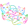 Rainbow Cat Cats Kitten Retro