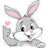 Peeking smiling rabbit