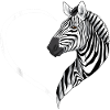 Zebra Heart Silhouette