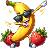 Dabbing Sunglasses Banana Strawberry Funny Dab