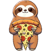 Sloth Holding Pizza Funny Foodie Lover
