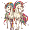 Buntes Einhorn-Duo