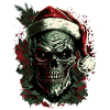 Skull with Santa hat