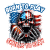American Flag Skull Football Design