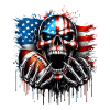 Patriotic skull design American football