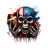 American Flag Skull Football Design