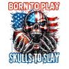Patriotic skull design American Football