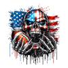 Patriotic skull design American football