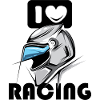 Amo il Casco Da Corsa Auto Moto Da Corsa Logo
