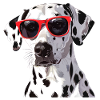 Dalmatiner, hund, solbriller, sommer