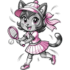 tenis cute cat playing