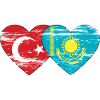 Turkey Kazakhstan Flag Heart used