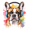 French Bulldog Headphones Frenchie Dog