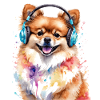 Casque de Poméranie Chien Imprimé